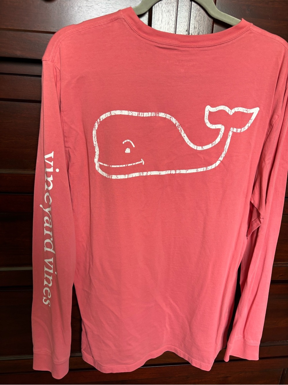 Vineyard Vines Coral Long Sleeve Whale Logo Tee